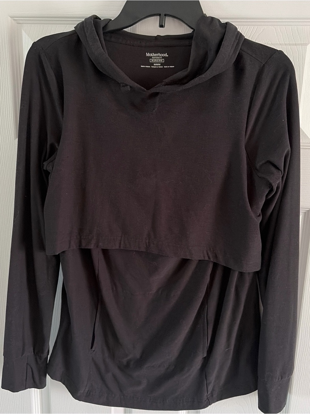 Motherhood Maternity Black Nursing Hoodie Top